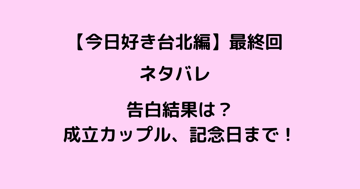 今日好き台北編最終回